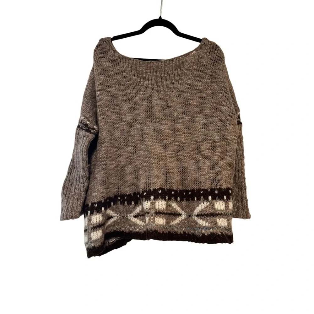 Free People brown oversized S wool/mohair blend slouchy sweater L